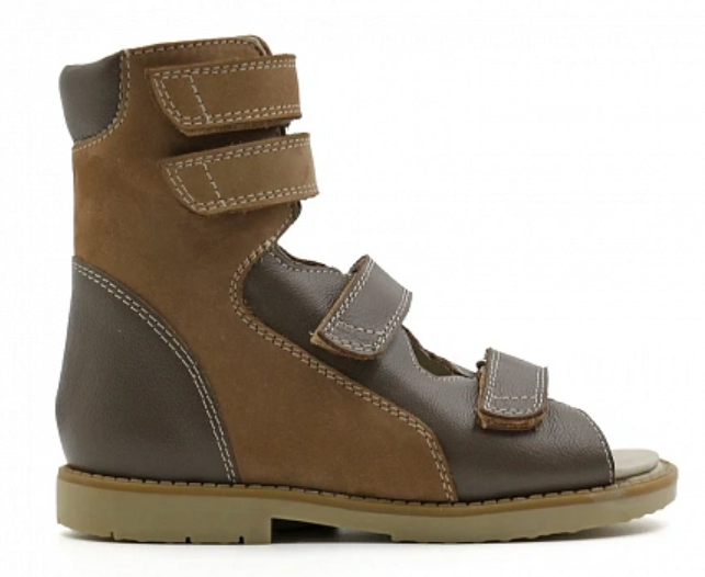 Сандалии ортопедические с высоким берцем детские Ортомода 21831-Х-002, цвет коричневый фото 2