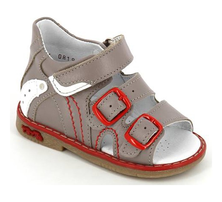 Босоножки  детские открытый нос, цв.серо-бежевый/белый 0223/2-КП-191,99 фото 1