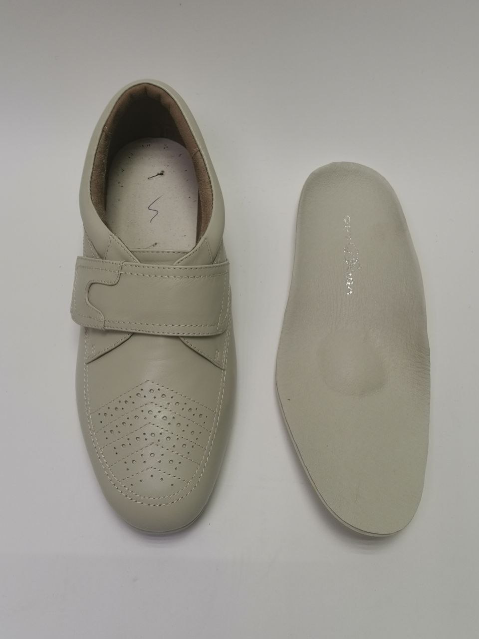 Полуботинки ортопедические женские Ортомода 8234 В кожаные для широкой стопы бежевые фото 6