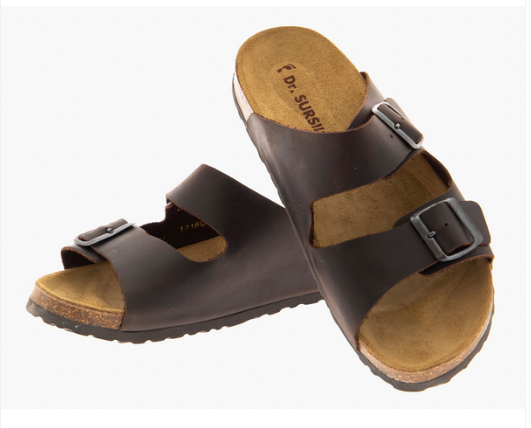 Сандалии мужские из натуральной кожи, с пробковой анатомической стелькой коричневые Сурсил 1718U-3 фото 2