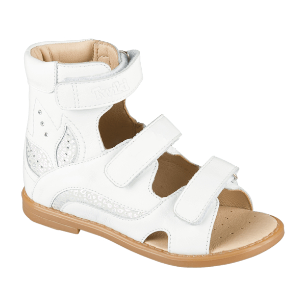 Сандалии ортопедические  с открытым носом цв.бело-серебряный TW-176-4 фото 1