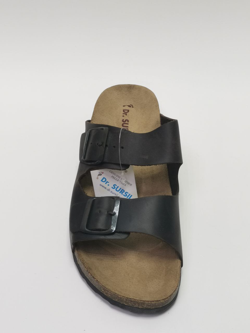 Сандалии мужские из натуральной кожи, с пробковой анатомической стелькой коричневые Сурсил 1718U-3 фото 6